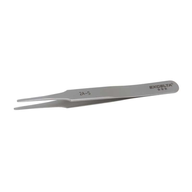 Tweezer - Straight Duck-billed - Three Star 4.75" Stainless Steel Straight taper - Made in Switzerland